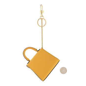 DELVAUX Calfskin Mini Brillant Bag Charm Yellow