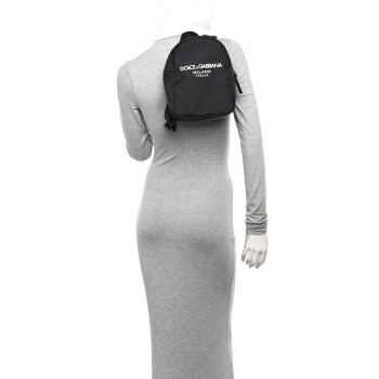 DOLCE & GABBANA Nylon Logo Childrens Backpack Black