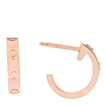 CARTIER 18K Pink Gold Small LOVE Hoop Earrings CARTIER 18K Pink Gold Small LOVE Hoop Earrings