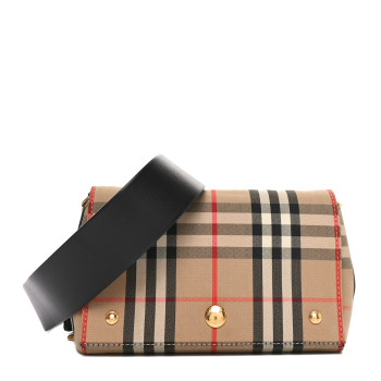 BURBERRY Vintage Check Hackberry Crossbody Bag Archive Beige Black
