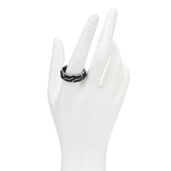 DAVID YURMAN 18K White Gold Forged Carbon Band Ring 67 11.75 DAVID YURMAN 18K White Gold Forged Carbon Band Ring 67 11.75