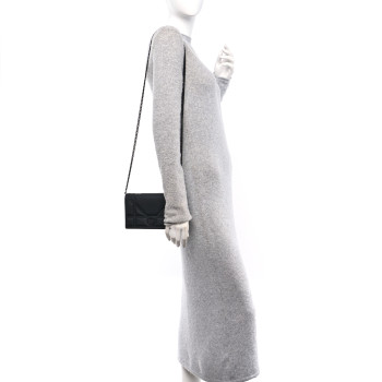 CHRISTIAN DIOR Ultra Matte Calfskin Diorama Wallet on Chain Pouch Black CHRISTIAN DIOR Ultra Matte Calfskin Diorama Wallet on Chain Pouch Black