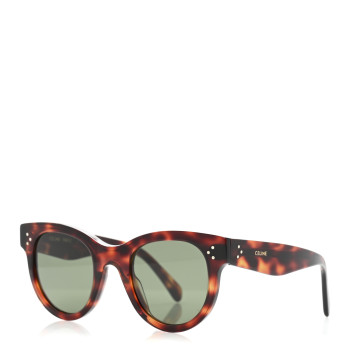 CELINE Acetate Studded Mineral Round Sunglasses CL40031 Tortoise