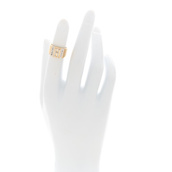 FOUNDRAE 18K Yellow White Gold Diamond Lovestruck Pierced Initial H Ring 44 3