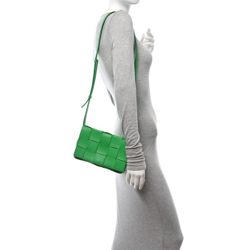BOTTEGA VENETA Lambskin Maxi Intrecciato Cassette Crossbody Bag Grass