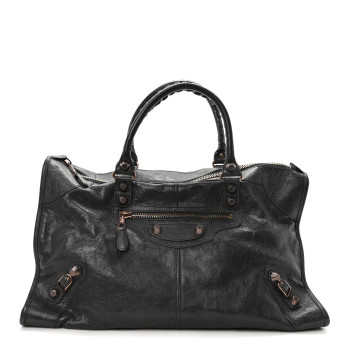 BALENCIAGA Agneau Giant 12 Rose Gold Hardware Anthracite