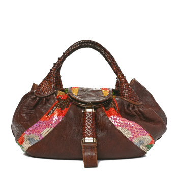 FENDI Nappa Sequin Spy Tobacco Multicolor