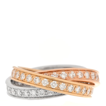 CARTIER 18K White Yellow Pink Gold Diamond Trinity Ring 47 4 CARTIER 18K White Yellow Pink Gold Diamond Trinity Ring 47 4