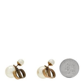 CHRISTIAN DIOR Metal Pearl Tribales Earrings Gold CHRISTIAN DIOR Metal Pearl Tribales Earrings Gold