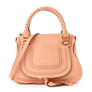 CHLOE Calfskin Medium Marcie Satchel Terracotta Pink