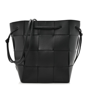 BOTTEGA VENETA Nappa Maxi Intrecciato Cassette Bucket Bag Black
