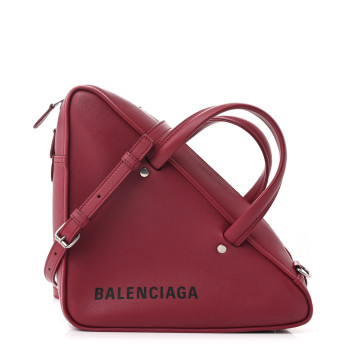 BALENCIAGA Shiny Day Calfskin S Triangle Duffle Rouge Grenat