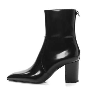 SAINT LAURENT Vitello Marilyn Betty 70 Ankle Zip Boots 38.5 Black