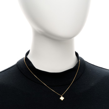 VAN CLEEF & ARPELS 18K Yellow Gold Mother of Pearl Sweet Alhambra Pendant Necklace