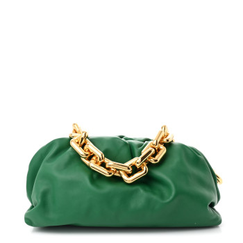 BOTTEGA VENETA Calfskin The Pouch Chain Racing Green