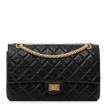 CHANEL Aged Calfskin Quilted 2.55 Reissue 226 Flap Black