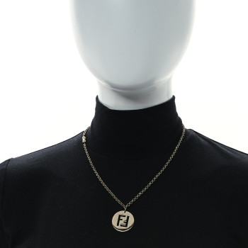 FENDI Metal FF Cutout Necklace Gold