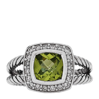 DAVID YURMAN Sterling Silver Diamond Peridot 7mm Petite Albion Ring 49 5 DAVID YURMAN Sterling Silver Diamond Peridot 7mm Petite Albion Ring 49 5