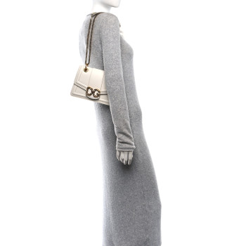 DOLCE & GABBANA DOLCE GABBANA Smooth Calfskin Small DG Amore Envelope Bag White