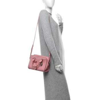 ALEXANDER MCQUEEN Pebbled Calfskin Mini Skull Padlock Zip Around Tote Petal ALEXANDER MCQUEEN Pebbled Calfskin Mini Skull Padlock Zip Around Tote Petal