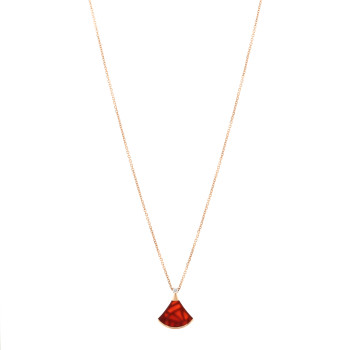 BULGARI 18K Rose Gold Diamond Carnelian Divas' Dream Pendant Necklace BULGARI 18K Rose Gold Diamond Carnelian Divas' Dream Pendant Necklace