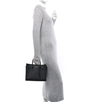 SAINT LAURENT Grained Calfskin Baby Sac De Jour Black