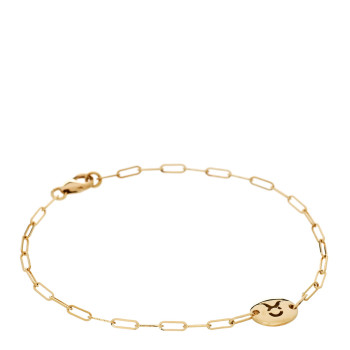 FOUNDRAE 18K Yellow Gold Zodiac Taurus Chain Bracelet