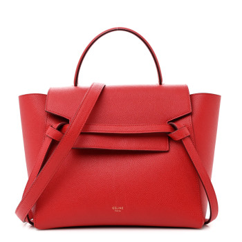CELINE Baby Grained Calfskin Micro Belt Bag Coquelicot
