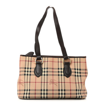 BURBERRY Haymarket Check Medium Regent Tote Chocolate