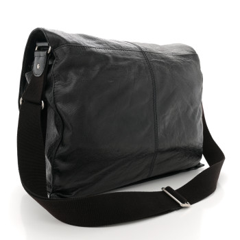 BALENCIAGA Agneau Arena Foldover Messenger Black