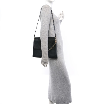 CHLOE Suede Calfskin Medium Faye Shoulder Bag Black