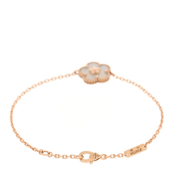 VAN CLEEF & ARPELS 18K Rose Gold Mother Of Pearl Lucky Spring Plum Blossom Bracelet