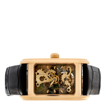 AUDEMARS PIGUET 18K Rose Gold Alligator 29mm Edward Piguet Skeleton Tourbillon Manual Winding Watch 26049OR.OO.D088CR.01