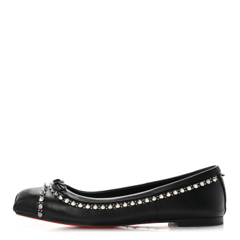 CHRISTIAN LOUBOUTIN Nappa Studded Mamadrague Flats 39.5 Black