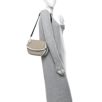 CHRISTIAN DIOR Lambskin Cannage Medium Dior Vibe Hobo Bag Beige CHRISTIAN DIOR Lambskin Cannage Medium Dior Vibe Hobo Bag Beige