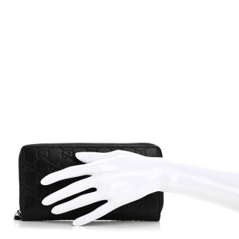 GUCCI Guccissima Signature Zip Around Wallet Black