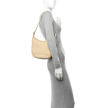 CELINE Supple Calfskin Cuir Triomphe Small Heloise Shoulder Bag Limestone