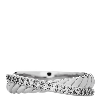 DAVID YURMAN Sterling Silver Diamond 5mm Crossover Ring 55 7.25 DAVID YURMAN Sterling Silver Diamond 5mm Crossover Ring 55 7.25