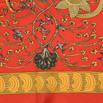 HERMES Silk Les Legendes de L'Arbre Scarf 90