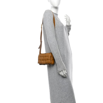 BOTTEGA VENETA Nappa Maxi Intreccio Small Padded Cassette Crossbody Bag Camel