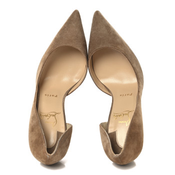 CHRISTIAN LOUBOUTIN Veau Velour Iriza 100 Pumps 37.5 Cappucino
