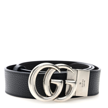 GUCCI Dollar Calfskin Double G Reversible 37mm Belt  90 36 Black New Acero
