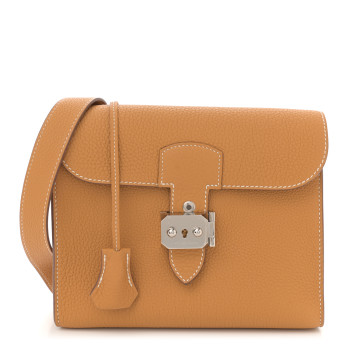 HERMES Togo Sac A Depeches 21 Messenger Bag Naturel Sable