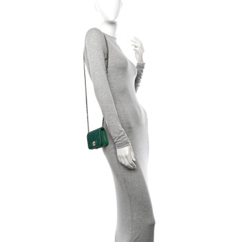 CHANEL Lambskin Crystal Diamante Clutch With Chain Green