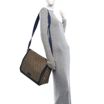 GUCCI Monogram Convertible Diaper Bag Blue