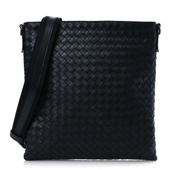 BOTTEGA VENETA Nappa Intrecciato VN Crossbody Messenger Bag Black