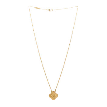 VAN CLEEF & ARPELS 18K Yellow Gold Vintage Alhambra Pendant Necklace