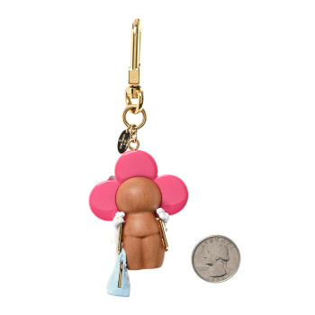 LOUIS VUITTON Resin Wood Vivienne Hawaii Bubblegram Alma BB Bag Charm Key Holder