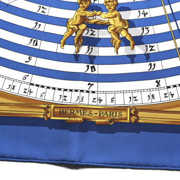 HERMES Silk Astrologie Scarf 90 Bleu Cobalt Vieil
