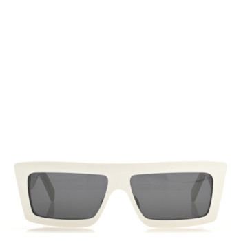 CELINE Acetate Monochroms Square Sunglasses CL40214U White